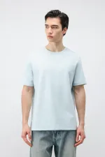 T-shirt basique Antioch bleu clair pour homme, coupe classique