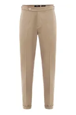 Pantalon Antioch beige taille haute coupe classique pour homme