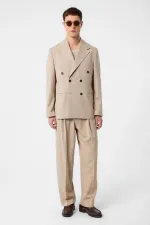 Veste blazer homme Antioch beige foncé coupe décontractée à double boutonnage