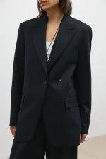 Antioch Navy Double-Breasted Women's Blazer