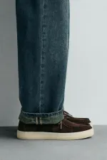 Antioch Kahve Yumuşak Dikişli Burun Deri Ayakkabı