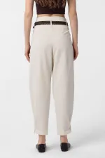 Antioch Taş Yüksek Bel Paçası Düğmeli Fit Kadın Pantolon