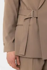 Antioch Vizon Kuşaklı Relax Fit Erkek Blazer Ceket