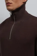 Antioch Coffee Zip-Up Knit Men's Sweater