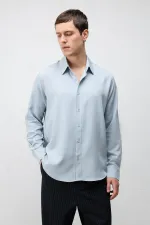 Antioch Bebe Blue Technical Regular Fit Men's Shirt