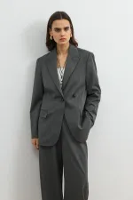 Antioch Grey Double-Breasted Women's Blazer