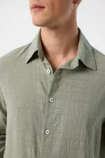 Chemise texturée Antioch Khaki Relax Fit pour homme