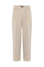 Pantalon plissé beige Antioch taille haute coupe décontractée pour homme