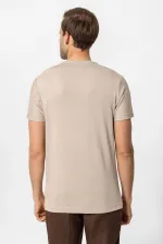 Antioch Açık Bej Basic V Yaka Erkek T-Shirt