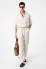 Chemise homme Antioch Ecru Apache à col Apache en tissu modal