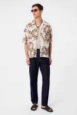 Antioch Beige Patterned Men's Shirt