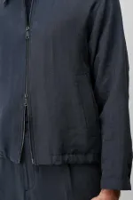 Antioch Navy Blue Lyocell Blend Men's Summer Jacket