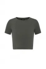 Antioch Haki Crop Kadın T-Shirt