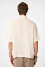 Antioch Beige 100% Linen Relaxed Men's Shirt