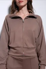 Antioch Bej Fermuarlı Kadın Eşofman Takım