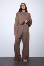 Antioch Bej Geniş Paça Relaxed Kadın Takım