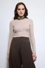 T-shirt basique beige à manches longues Antioch