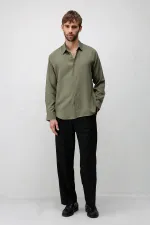 Antioch Dark Khaki Technical Regular Fit Men's Shirt
