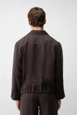 Antioch Dark Brown Lyocell Blend Men's Summer Jacket