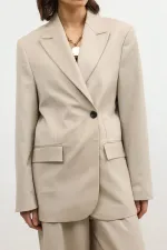 Antioch Beige Double-Breasted Women's Blazer