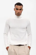 Pull à col roulé Antioch Ecru pour homme