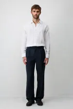 Antioch Beyaz 100% Keten Relax Fit Erkek Gömlek