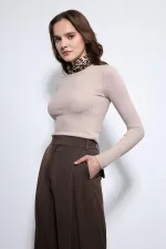 T-shirt basique beige à manches longues Antioch