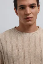 Pull homme Antioch beige en velours côtelé 100 % coton