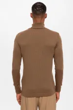 Antioch Açık Kahve Tam Boğazlı Erkek Triko