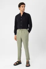 Antioch Black Mandarin Collar Long-Sleeve Men's Shirt