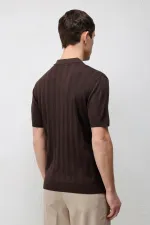 Antioch Coffee Textured Knit Men's Polo T-Shirt