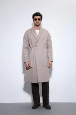 Manteau oversize pour homme Antioch Stone avec ceinture