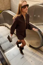 Veste bomber zippée Antioch Coffee pour femme