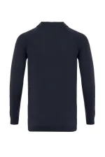Antioch Navy Blue Crew Neck Slim Fit Knit Sweater