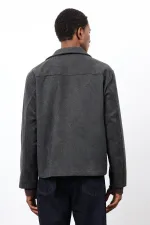 Antioch Antrasit Kruvaze Kapama Kısa Erkek Kaban