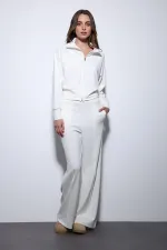 Antioch Ekru Fermuarlı Kadın Eşofman Takım