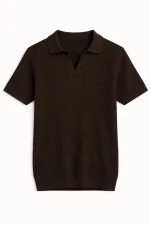 Antioch Kahve Dokulu Polo Yaka Erkek T-Shirt