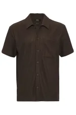 Chemise à manches courtes côtelée Antioch Coffee pour homme