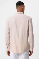 Antioch Beige Long-Sleeved Men's Shirt
