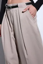 Antioch Taş Pileli Geniş Kadın Pantolon