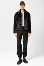 Antioch Black Relax Fit Soft Textured Men's Jacket