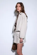 Veste bomber zippée Antioch Stone pour femme