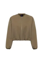 Antioch Khaki Crop Women's Bomber Jacket