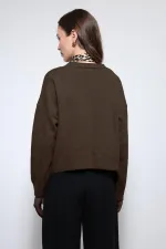 Antioch Kahve Yün Karışımlı Hırka