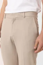 Antioch Beige Slim Fit Comfort Men's Trousers