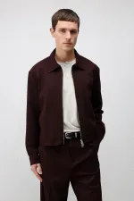 Antioch Burgundy Relaxed Fit Zip-Up Men's Jacket