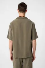 Antioch Haki Modal Kumaş Erkek Gömlek