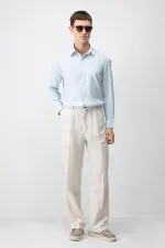 Antioch Bebe Mavi Modal Karışımlı Relax Fit Erkek Gömlek