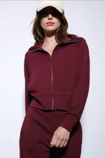 Antioch Burgundy Zip-Up Women's Tracksuit Set