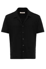 Chemise homme à col Apache noir Antioch en maille
